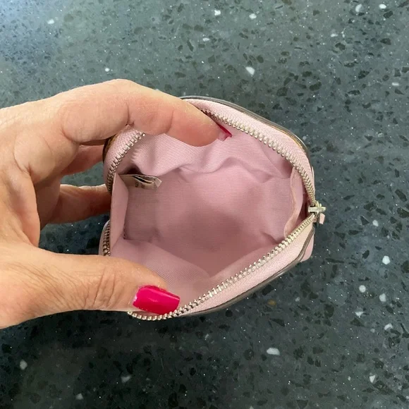 Coach leather mini pouch coin purse cosmetic case pink - Picture 5 of 5